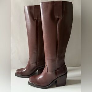 Madden Girl Dollee Knee High Women's Boots Cognac Brown Size 7 (Wide calf) NEW